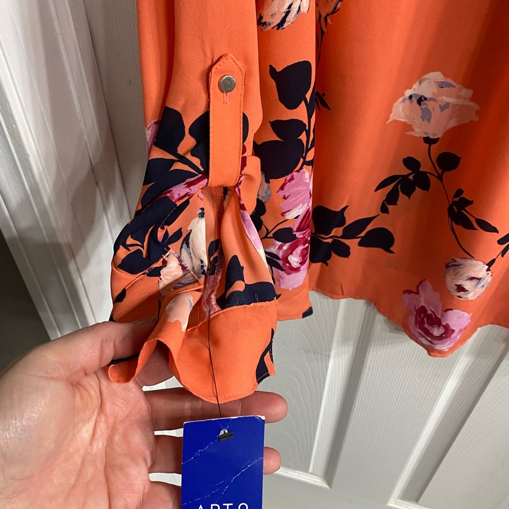 Apt. 9 Orange Floral Women's Top - Picture 5 of 5